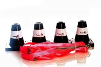 Boxset für Obedience, bestehend aus neonfarbenem Boxband und 4 schwarzen Pylonen