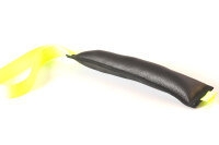 Beißwurst, Leder, schwarz o. weiß mit neon Handschlaufe in zwei Größen