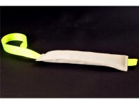Beißwurst, Leder, schwarz o. weiß mit neon Handschlaufe in zwei Größen
