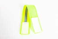 neongelbes Reflektorhalsband mit Klettverschluss in verschiedenen Größen.