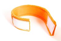 neonoranges Reflektorhalsband mit Klettverschluss in verschiedenen Größen.