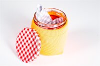 rundes großes Glas für SHS mit Stoffummantelung