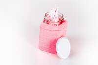 kleines eckiges Glas für SHS mit Stoffüberzug