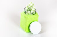 kleines eckiges Glas für SHS mit Stoffüberzug